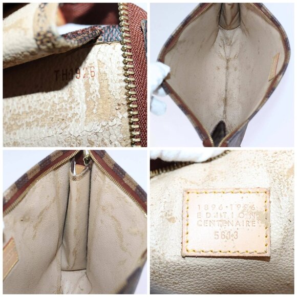 LOUIS VUITTON Damier Ebene Poche Toilette 26 Pouch N47543 LV Auth 84848 - Picture 15 of 16